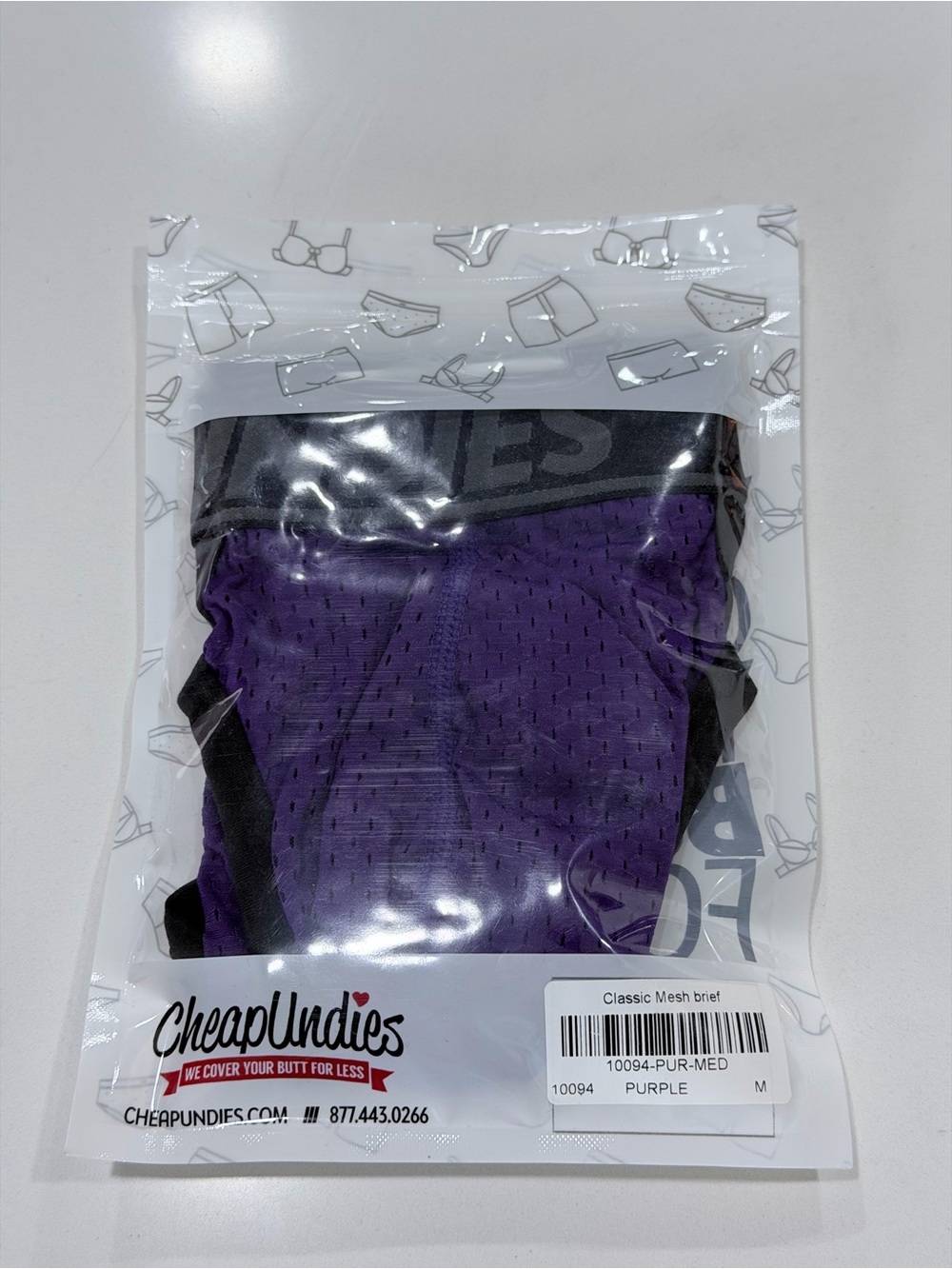 Purple Classic Mesh Brief